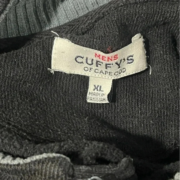 Cuffy’s of Cape Cod men’s black sweatshirt 3 button crew with side pockets EUC - Picture 7 of 8
